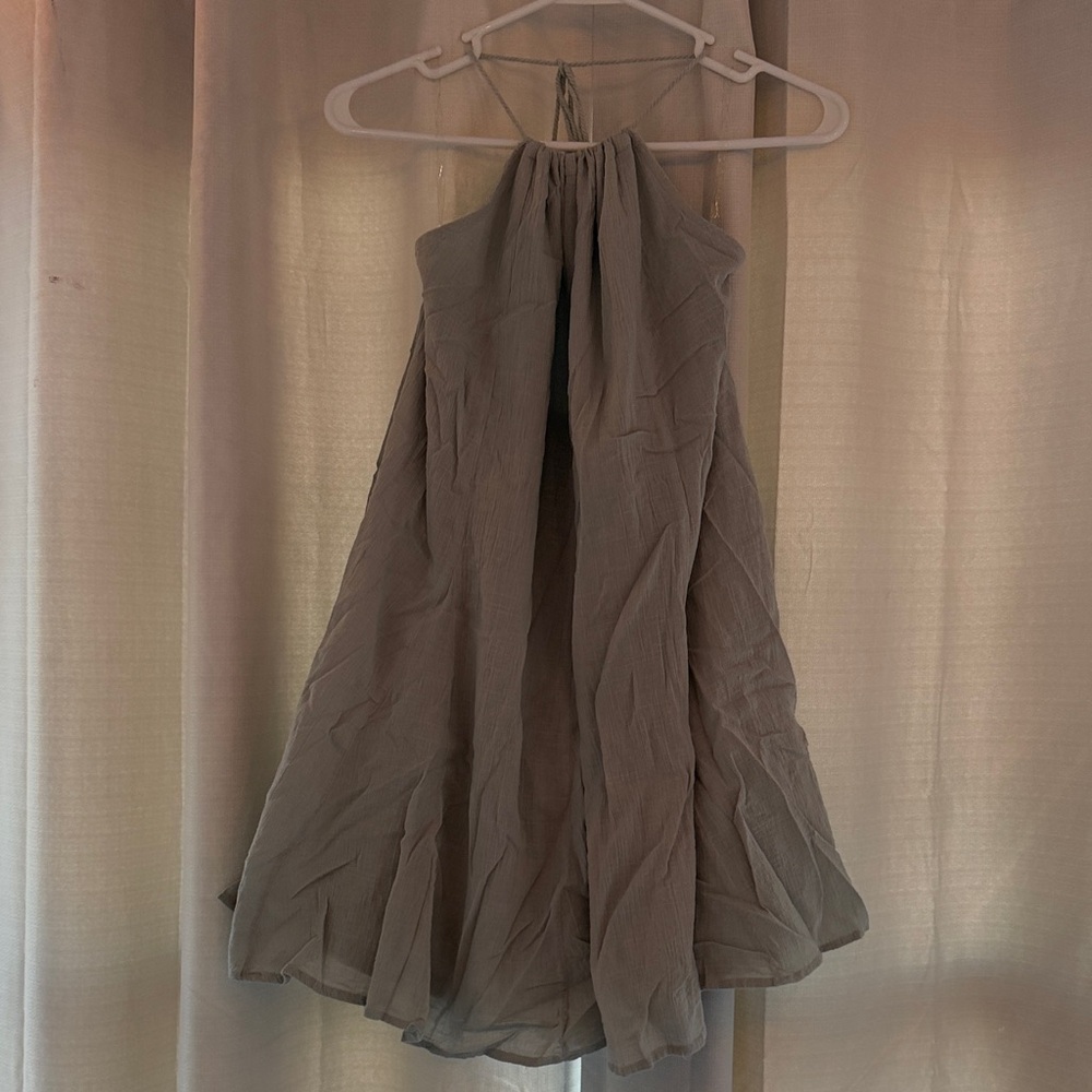 Listicle Backless Halter Dress in mint green